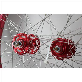 Nylon Red Bicycle Wheels, 2 Pieces