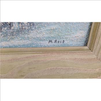 Oil Painting Of Snowy Churchfront