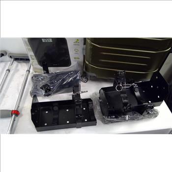Olympia Suitcase, Digital Bathroom Scale, Crutches, And Running Board Vehicle Brackets