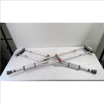 Olympia Suitcase, Digital Bathroom Scale, Crutches, And Running Board Vehicle Brackets