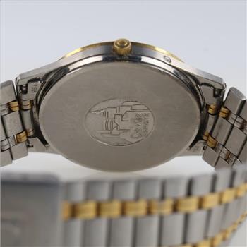 Omega 18kt Gold Accented De Ville Quartz Watch-Evaluated By Our Certified Gemologist-AGS/GIA
