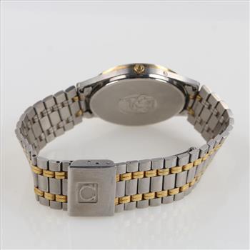 Omega 18kt Gold Accented De Ville Quartz Watch-Evaluated By Our Certified Gemologist-AGS/GIA