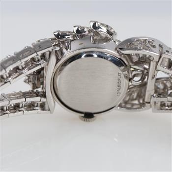 Omega 19.08cts TW Diamond Platinum Dress Watch- Evaluated By Our Certified Gemologist-AGS/GIA