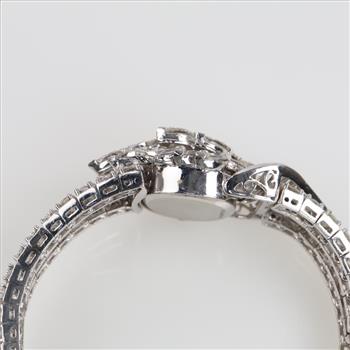 Omega 19.08cts TW Diamond Platinum Dress Watch- Evaluated By Our Certified Gemologist-AGS/GIA
