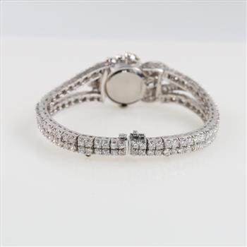 Omega 19.08cts TW Diamond Platinum Dress Watch- Evaluated By Our Certified Gemologist-AGS/GIA