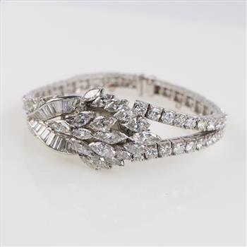 Omega 19.08cts TW Diamond Platinum Dress Watch- Evaluated By Our Certified Gemologist-AGS/GIA