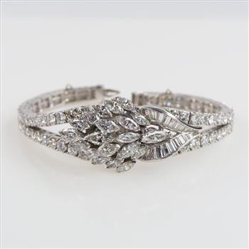 Omega 19.08cts TW Diamond Platinum Dress Watch- Evaluated By Our Certified Gemologist-AGS/GIA