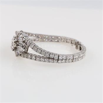 Omega 19.08cts TW Diamond Platinum Dress Watch- Evaluated By Our Certified Gemologist-AGS/GIA