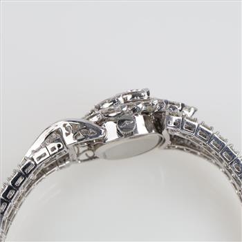 Omega 19.08cts TW Diamond Platinum Dress Watch- Evaluated By Our Certified Gemologist-AGS/GIA