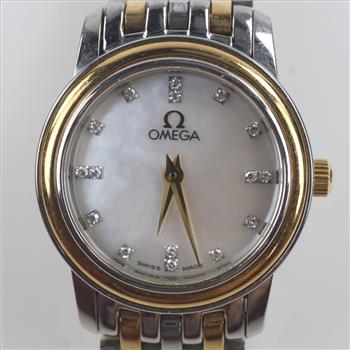 Omega DeVille 18kt Gold Accent Diamond Marker Watch- Evaluated By Our Certified Gemologist-AGS/GIA