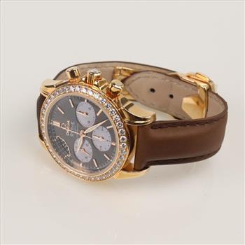 Omega Deville Chronograph 18kt Rose Gold Watch-Evaluated By Our Certified Gemologist-AGS/GIA