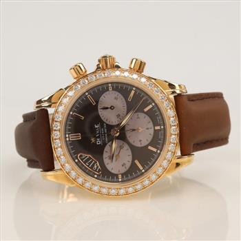 Omega Deville Chronograph 18kt Rose Gold Watch-Evaluated By Our Certified Gemologist-AGS/GIA