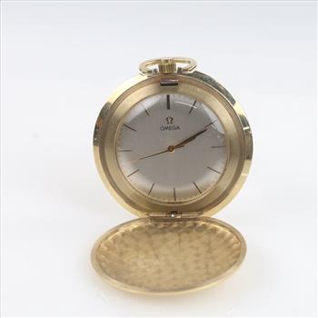 Omega Pocket Watch 14kt Gold Hunters Case Ultra Thin- Evaluated By Our Certified Gemologist-AGS/GIA