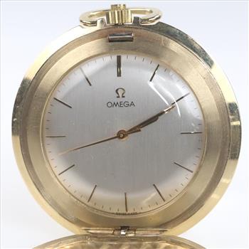 Omega Pocket Watch 14kt Gold Hunters Case Ultra Thin- Evaluated By Our Certified Gemologist-AGS/GIA