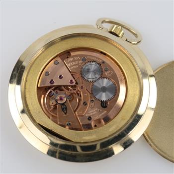 Omega Pocket Watch 14kt Gold Hunters Case Ultra Thin- Evaluated By Our Certified Gemologist-AGS/GIA