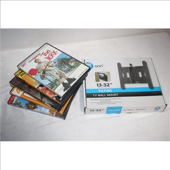Onn TV Wall Mount, Blue-Ray DVD, And More Bulk Lot, 27 Pieces