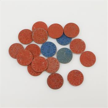 OPA Blue And Red Point WWII Ration Tokens