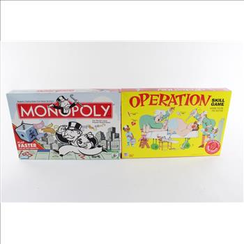 Operation And Monopoly Board Games, 2 Pieces