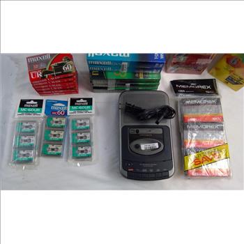 Optimus Cassette Recorder, Cassettes, And More Bulk Lot, 21 Pieces