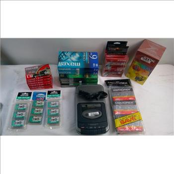 Optimus Cassette Recorder, Cassettes, And More Bulk Lot, 21 Pieces