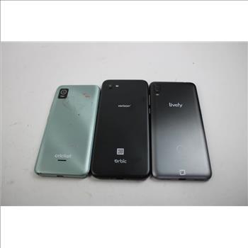 Orbic, Alcatel Cell Phone Lot, 3 Pieces, Sold For Parts