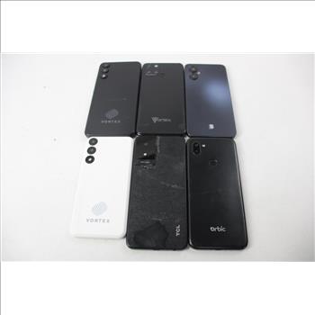 Orbic, Blu, TCL, Vortex Cell Phone Lot, 6 Pieces, Sold For Parts
