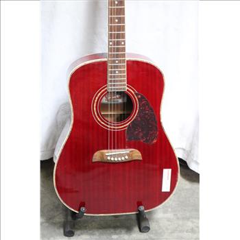 Oscar Schmidt Red Acoustic Guitar