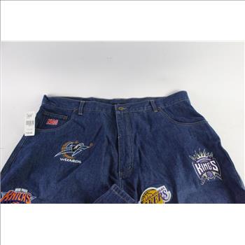 OUNK NBA Logo Jeans, Size 40