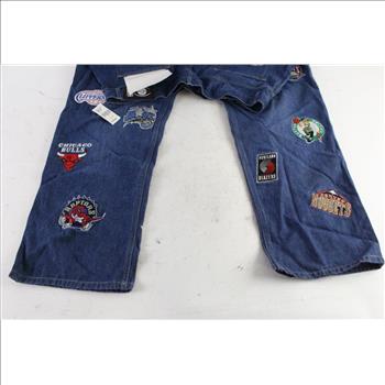 OUNK NBA Logo Jeans, Size 40