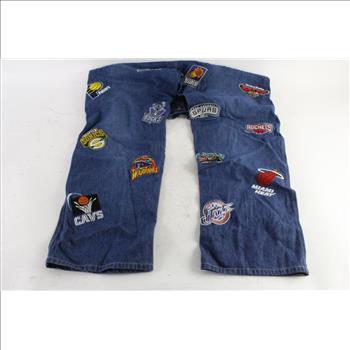 OUNK NBA Logo Jeans, Size 40