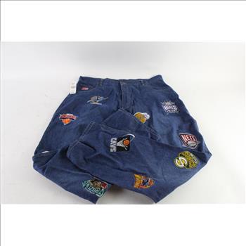 OUNK NBA Logo Jeans, Size 40