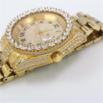 Oxteel Watch With Clear Stone Embellishments