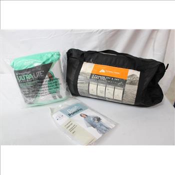 Ozark Trail 7ftx7ft Dome Tent Rain Poncho & Women's Ulta Lite Rain Suit 3 Pieces
