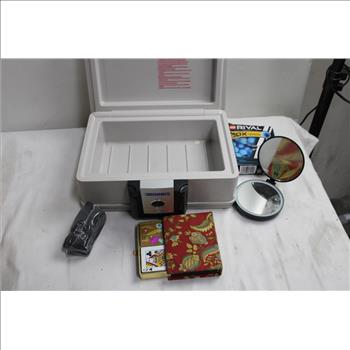 Ozark Trail Backpack Chair, Brinks Safe, And Toy Gun