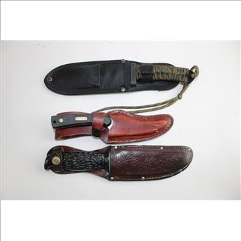 Ozark Trail, Old Timer, And Colonial Knives With Sheaths