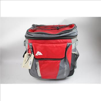 Ozark Trail Two-Wheel Rolling Cooler, Red/Black/Grey