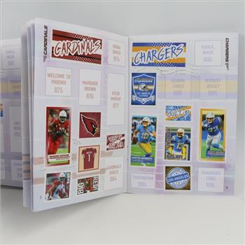 P.A. Sport NFL Stamp Collection Book With Tracking Sheets, 250+ Pieces