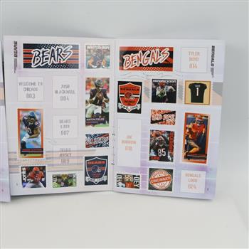 P.A. Sport NFL Stamp Collection Book With Tracking Sheets, 250+ Pieces