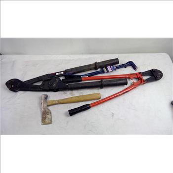 PacificGear Luggage Bag With H.K. Porter Guy Strand Ratchet Cutter, Estwing 18