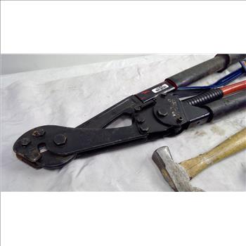 PacificGear Luggage Bag With H.K. Porter Guy Strand Ratchet Cutter, Estwing 18