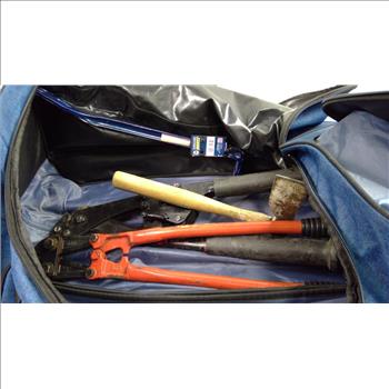 PacificGear Luggage Bag With H.K. Porter Guy Strand Ratchet Cutter, Estwing 18