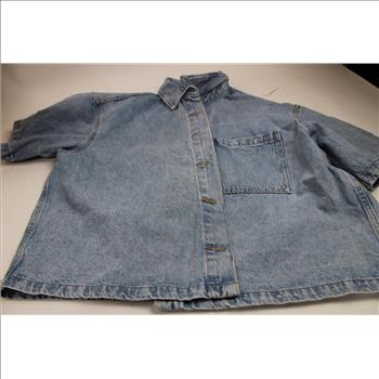 PacSun Mesh Jersey, H&M Crop-Top, Light Denim Short-Sleeve Shirt, Large, 3 Pieces