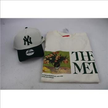Pacsun X The Met Metropolitan T-Shirt, Medium With New Era 9Forty NY Yankees Hat
