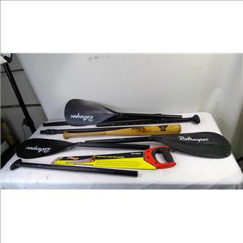 Paddles, Hand Saw, Louisville Slugger Baseball Bat