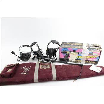 Painball Guns, Rifle Case, Headsets, 6 Pieces