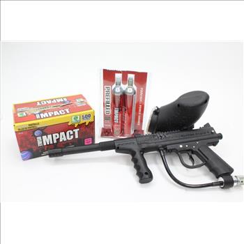 Paintball Gun, Tank, Co2 Cartirdges And Balls, 5 Pieces