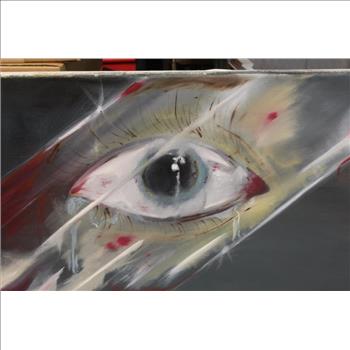 Painting Of The Reflection Of An Eye In A Bloody Knife