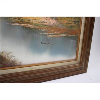 Painting With Water, Trees, & Flying Ducks With Signiture