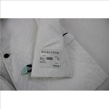 Paisley & Gray Suit Jacket, White/Black Trim, Size 44R