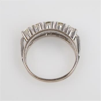 Palladium Silver Alloy Gold Plated Diamond Ring